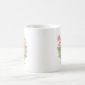 White Ceramic Personalized Mug with Floral Design  コーヒーマグカップ (中央)