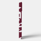 WHITE CHEETAH PRINT PHONE CASE - BURGUNDY BACKGROU Case-Mate iPhoneケース (裏面 / 右)
