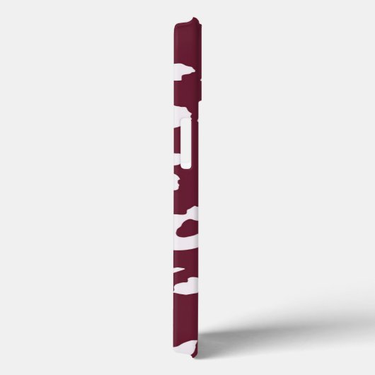 WHITE CHEETAH PRINT PHONE CASE - BURGUNDY BACKGROU Case-Mate iPhoneケース (裏面 / 右)
