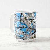 White Cherry Blossom Flower Mug コーヒーマグカップ (正面左)