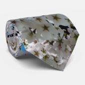 White Cherry Blossom Flowers Neck Tie ネクタイ (ロール)