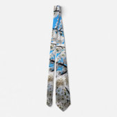 White Cherry Blossom Flowers Neck Tie ネクタイ (裏面)