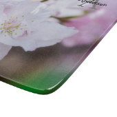 White Cherry Blossom Glass chopping board カッティングボード (角)