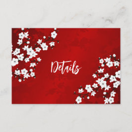 White Cherry Blossom Wedding Details エンクロージャーカード
