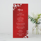 White Cherry Blossom Wedding Menu Card メニュー (スタンド正面)