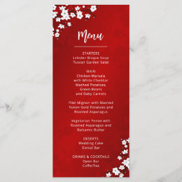 White Cherry Blossom Wedding Menu Card メニュー