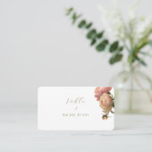 White | Chic Blush Rose Wedding Place Cards プレイスカード (スタンド正面)