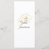 White | Chic Faux Gold Floral Wedding  メニュー (裏面)