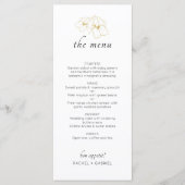 White | Chic Faux Gold Floral Wedding  メニュー (正面)