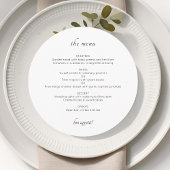 White | Chic Floral Monogram Wedding Flat Menu メニュー
