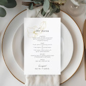 White | Chic Floral Wedding Flat Menu