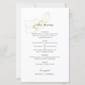 White | Chic Floral Wedding Flat Menu (正面)