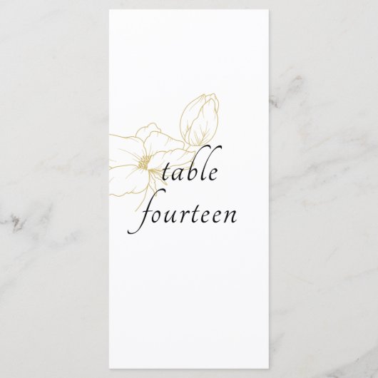 White | Chic Floral Wedding Flat Menu メニュー (裏面)