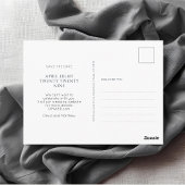 White | Chic Minimal Monogram Wedding  ポストカード