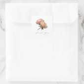 White Chic Rose Wedding Thank you スクエアシール (バッグ)