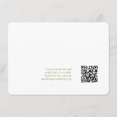 White | Chic Script Wedding Detail QR Code  エンクロージャーカード (裏面)