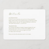 White | Chic Script Wedding Detail QR Code  エンクロージャーカード (正面)