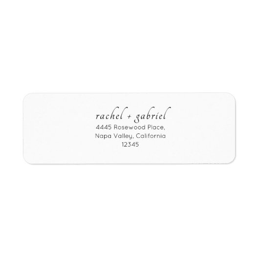White | Chic Simple Clean Wedding ラベル (正面)