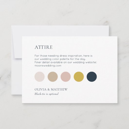 White | Chic Wedding Attire Dress Code Flat Card (正面)
