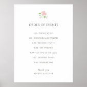 White | Chic Wedding ORDER OF EVENTS Poster ポスター (正面)