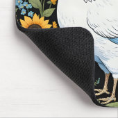 White Chicken and Sunflowers マウスパッド (コーナー)