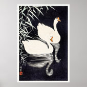 White Chinese Geese by Ohara Koson, ポスター (正面)