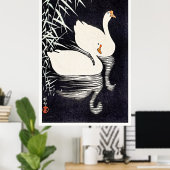 White Chinese Geese by Ohara Koson, ポスター (ホームオフィス)