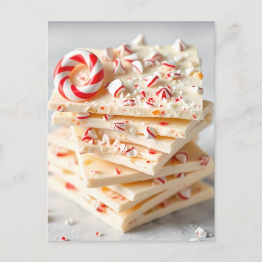 White Chocolate Candy Cane Peppermint Bark Recipe ポストカード (正面)