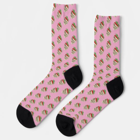White Chocolate-Covered Strawberry Pink Socks ソックス (左)