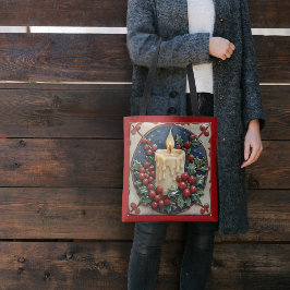 White Christmas Candle トートバッグ