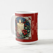 White Christmas Candle Customizable コーヒーマグカップ (正面左)