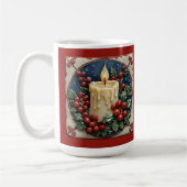 White Christmas Candle Customizable コーヒーマグカップ (左)