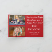 White Christmas Card with Holly & Snow シーズンカード (内部)