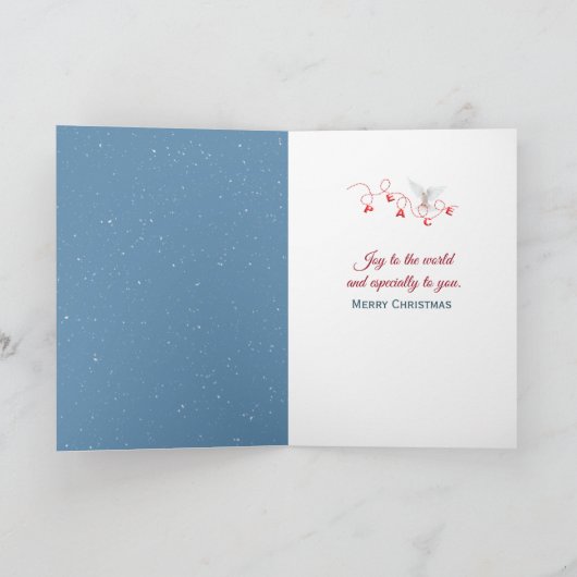 White Christmas Chapel In Winter Pines カード (内部)