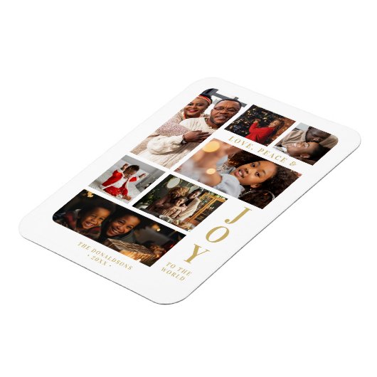 White Christmas Classic 7 Multi Photos Collage マグネット (左側)