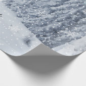 White Christmas Forest Snow Winter Wrapping Paper ラッピングペーパー (角)