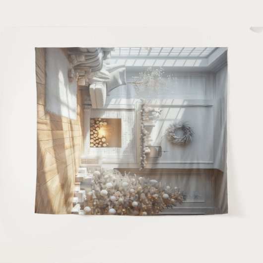 White Christmas Glow BackDrop タペストリー (正面(横))