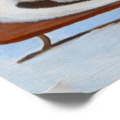 White Christmas Holiday Cat in Snow Wall Art ポスター (角)