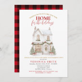 White Christmas Housewarming Party New Home 招待状 (正面/裏面)