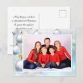 White Christmas Ornaments personalize with Photo シーズンポストカード (正面/裏面)