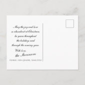 White Christmas Ornaments personalize with Photo シーズンポストカード (裏面)