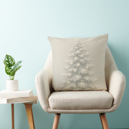 White Christmas Tree Throw Pillow クッション (椅子)