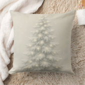 White Christmas Tree Throw Pillow クッション (ブランケット)