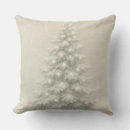 White Christmas Tree Throw Pillow クッション