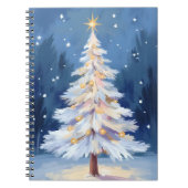 White Christmas Tree Winter Snow ノートブック (正面)