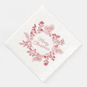 White Christmas Wreath Napkin – Holiday Table Deco (コーナー)