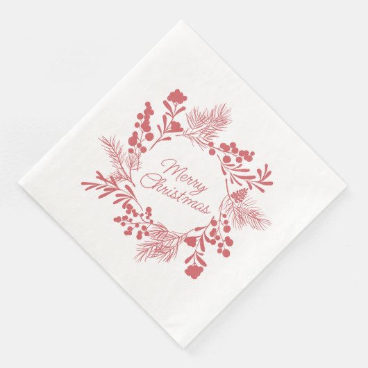 White Christmas Wreath Napkin – Holiday Table Deco (コーナー)