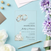 White church with ring Spanish Wedding アクリル招待状 (インサイチュ (ウェディング))