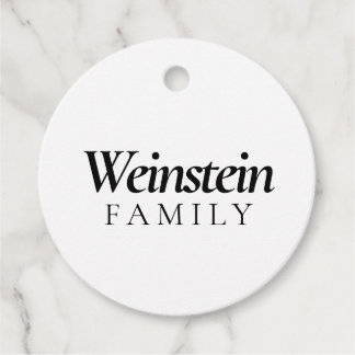 White Classic Family Name Purim フェイバータグ