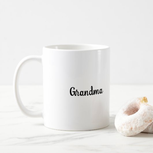 White Classic Grandma Script Mug コーヒーマグカップ (ドーナツ)